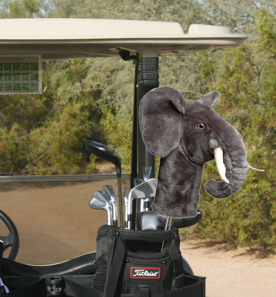 Elephant golf head cover on golf club