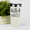 White fathers day tumbler King Of The Grill