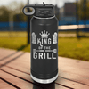Black Fathers Day Water Bottle With King Of The Grill Design