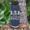 Navy Fathers Day Water Bottle With King Of The Grill Design