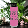 Pink Fathers Day Water Bottle With King Of The Grill Design