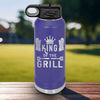 Purple Fathers Day Water Bottle With King Of The Grill Design