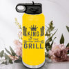 Yellow Fathers Day Water Bottle With King Of The Grill Design