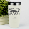White Fishing Tumbler With Kiss My Bass Design
