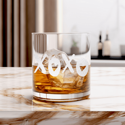 Kisses And Hugs Whiskey Glass