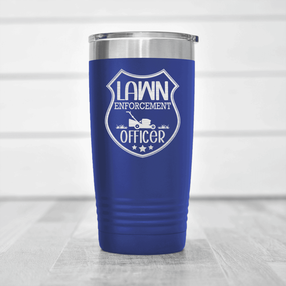 Blue fathers day tumbler Lawn Enforcement Officer