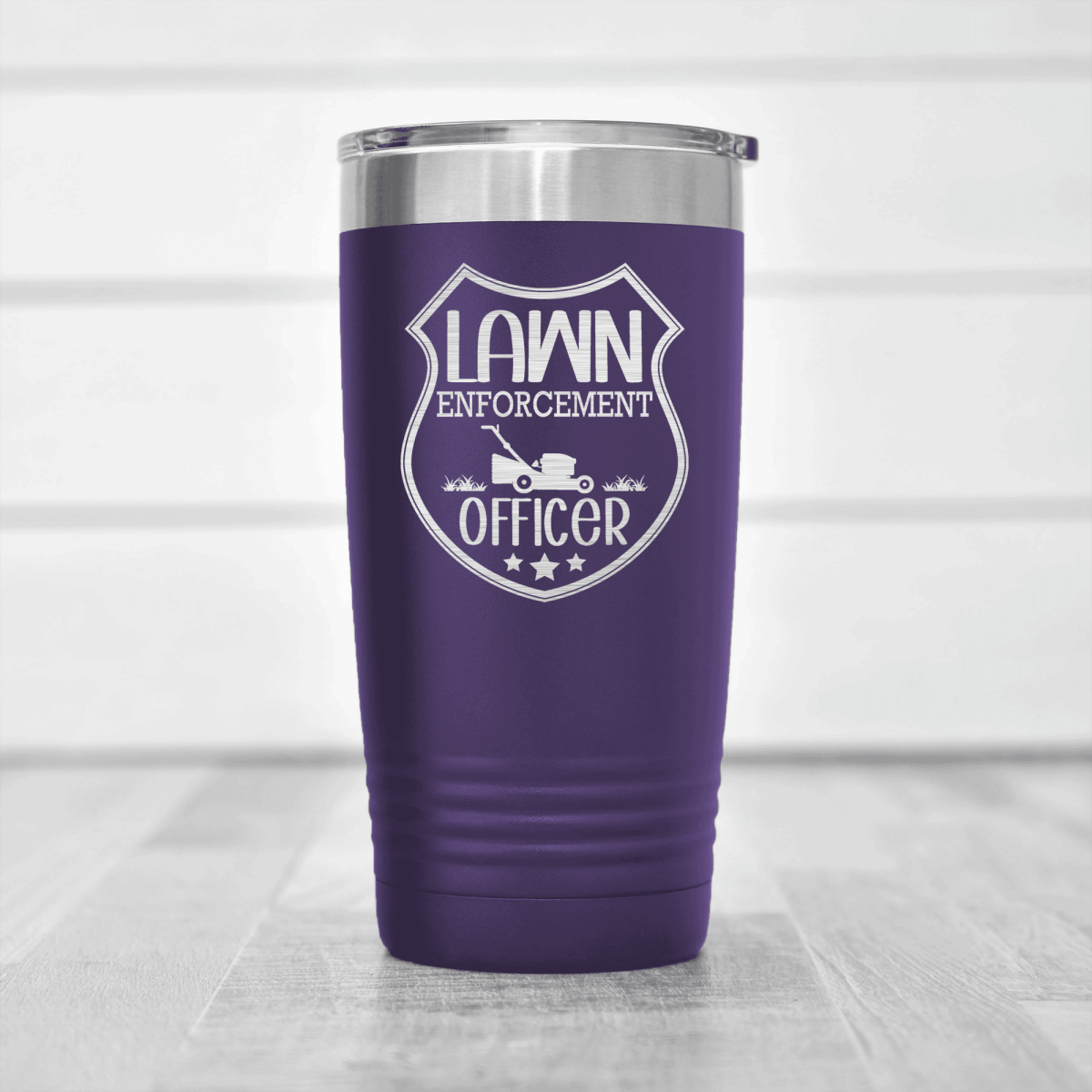 Purple fathers day tumbler Lawn Enforcement Officer