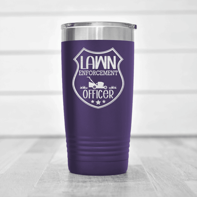 Purple fathers day tumbler Lawn Enforcement Officer