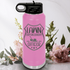 Light Purple Fathers Day Water Bottle With Lawn Enforcement Officer Design