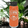 Orange Fathers Day Water Bottle With Lawn Enforcement Officer Design