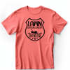 Light Red Mens T-Shirt With Lawn Enforecement Officer Design