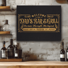 Black Gold Leather Wall Decor With Legendary Dads Bar And Grill Design