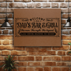 Brown Leather Wall Decor With Legendary Dads Bar And Grill Design