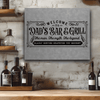 Grey Leather Wall Decor With Legendary Dads Bar And Grill Design