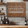 Rustic Silver Leather Wall Decor With Legendary Dads Bar And Grill Design