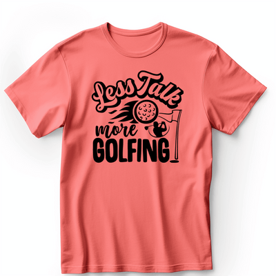 Light Red Mens T-Shirt With Less Talk More Golf Design