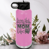 Light Purple Basketball Water Bottle With Life As A Hoops Mom Design