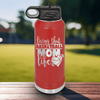 Red Basketball Water Bottle With Life As A Hoops Mom Design