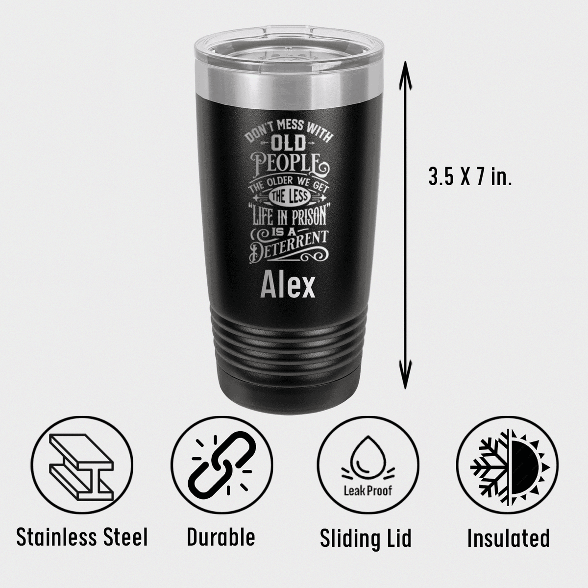 Unique Personalized Life In Prison Tumbler Customized Funny Old Man Tumblers Gifts for Men by Groovy Guy
