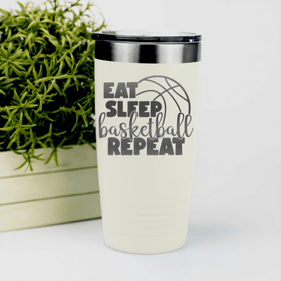 White basketball tumbler Lifes Cycle Hoops Passion