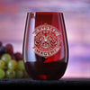 Logo Red Stemless Wine Glass