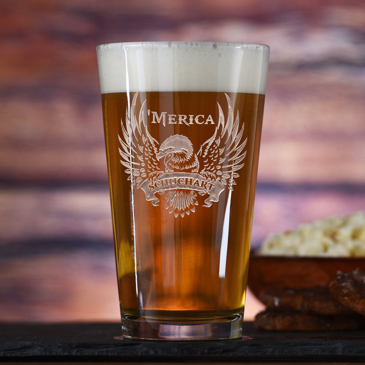 'Merica Bald Eagle Personalized Pint Glass