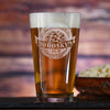 Engraved Hops Beer Pub Glass | 16 oz Hops Design Beer Glass