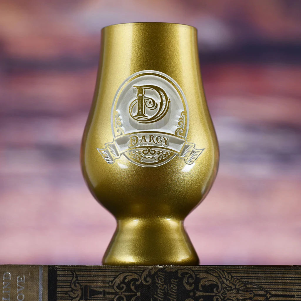 Etched Gold Glencairn Whiskey Glass