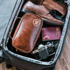 Personalized Brown Leather Dopp Kit