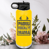 Yellow Hockey Water Bottle With Mvp Most Valuable Parent Design