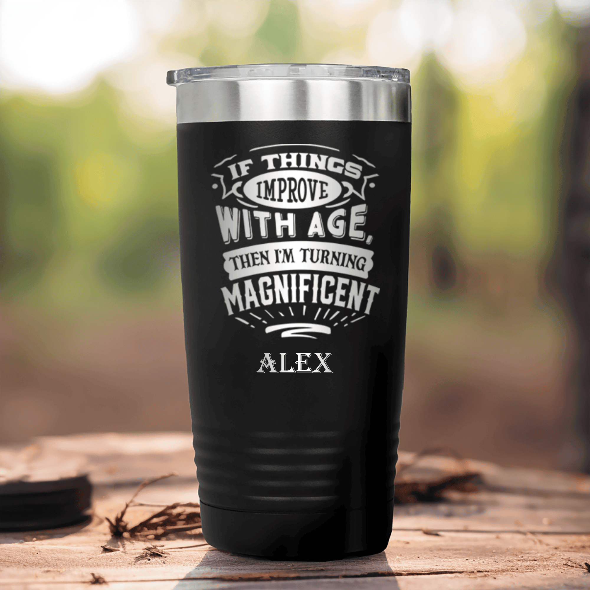 Black Funny Old Man Tumbler With Magnificent With Age Design