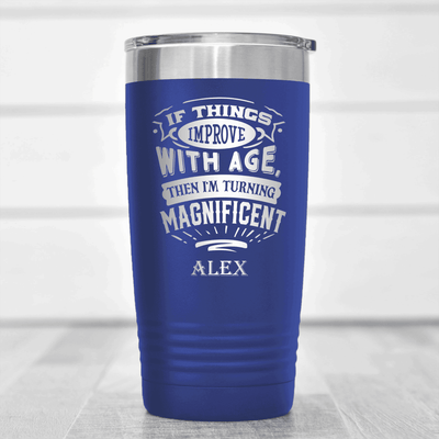 Blue Funny Old Man Tumbler With Magnificent With Age Design