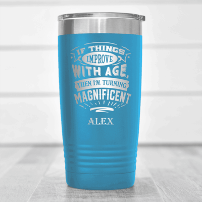 Light Blue Funny Old Man Tumbler With Magnificent With Age Design