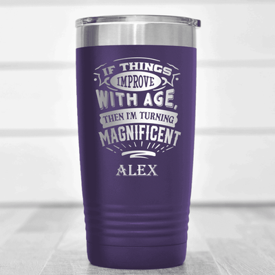 Purple Funny Old Man Tumbler With Magnificent With Age Design