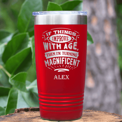 Red Funny Old Man Tumbler With Magnificent With Age Design