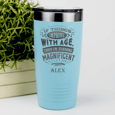 Teal Funny Old Man Tumbler With Magnificent With Age Design