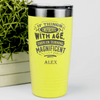 Yellow Funny Old Man Tumbler With Magnificent With Age Design