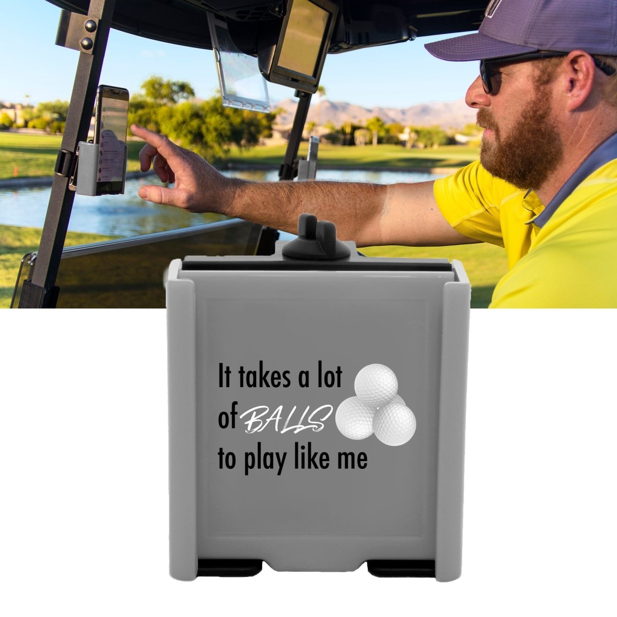 Unique Personalized Golf Cart Phone Holder Customized Gifts for Men by Groovy Guy