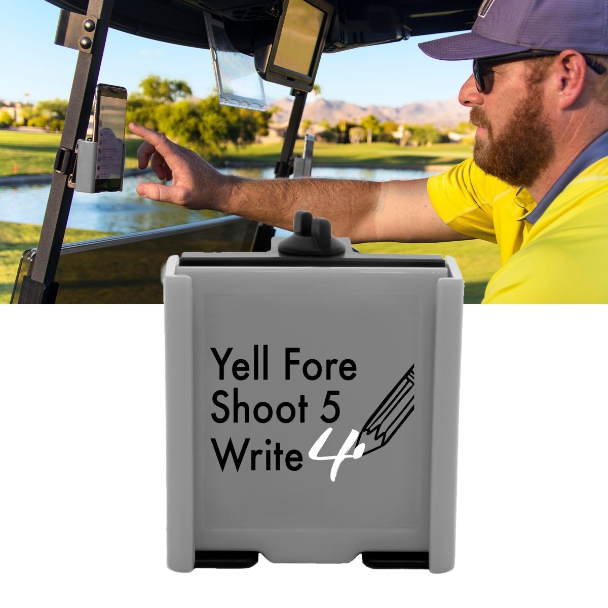 Unique Personalized Golf Cart Phone Holder Customized Gifts for Men by Groovy Guy