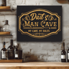 Black Gold Leather Wall Decor With Man Cave Dads Only Design