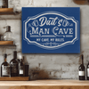 Blue Leather Wall Decor With Man Cave Dads Only Design
