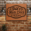 Rawhide Leather Wall Decor With Man Cave Dads Only Design