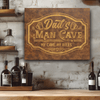 Rustic Gold Leather Wall Decor With Man Cave Dads Only Design