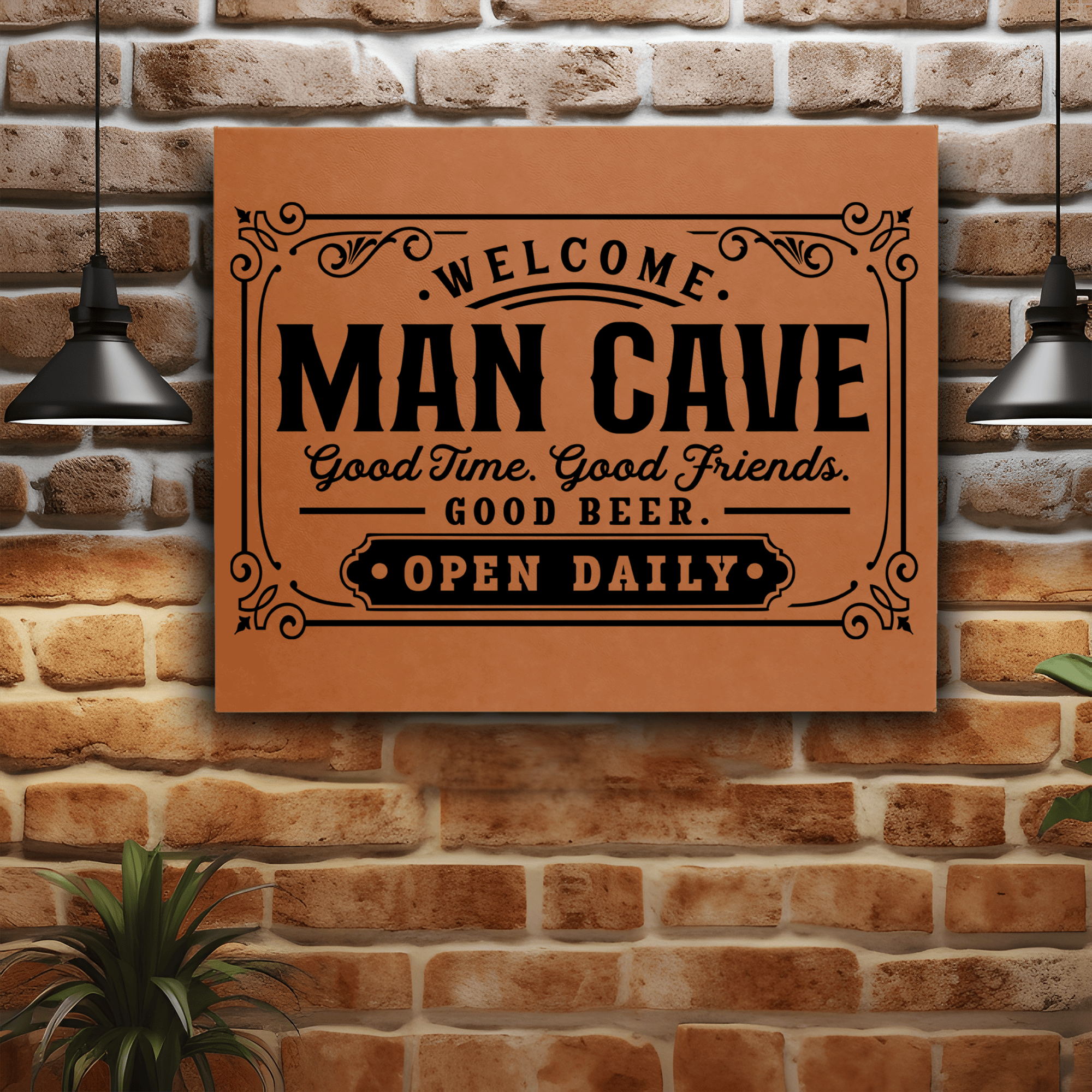 Rawhide Leather Wall Decor With Man Cave Open Daily Design