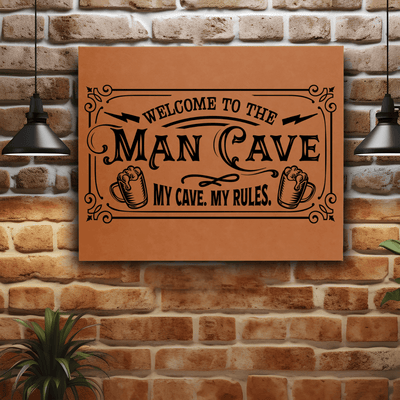 Rawhide Leather Wall Decor With Mans Part Of The House Design