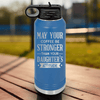 Blue Fathers Day Water Bottle With May Your Coffee Be Strong Design