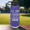 Purple Fathers Day Water Bottle With May Your Coffee Be Strong Design