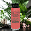 Salmon Fathers Day Water Bottle With May Your Coffee Be Strong Design
