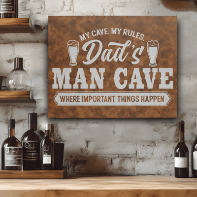 Rustic Silver Leather Wall Decor With My Cave My Rules Design