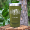 Military Green Retirement Tumbler With My Retirement Plan Is Camping Design
